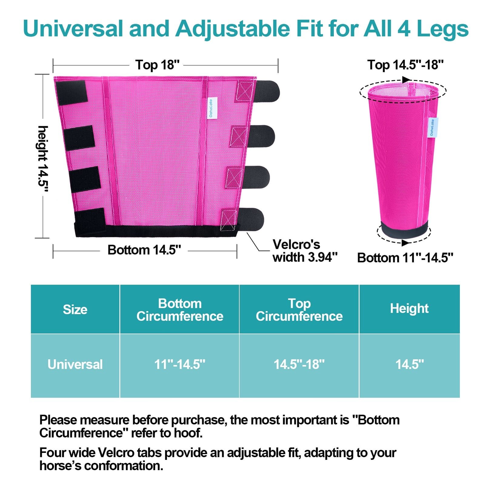 Mesh Horse Fly Boots Set of 4, Loose Fitting Leggings for Horses, Reduce Stressful Stomping, Breathable Adjustable and Universal Fit for 4 Legs, Reliable Stay Put (Pink) - Image 6