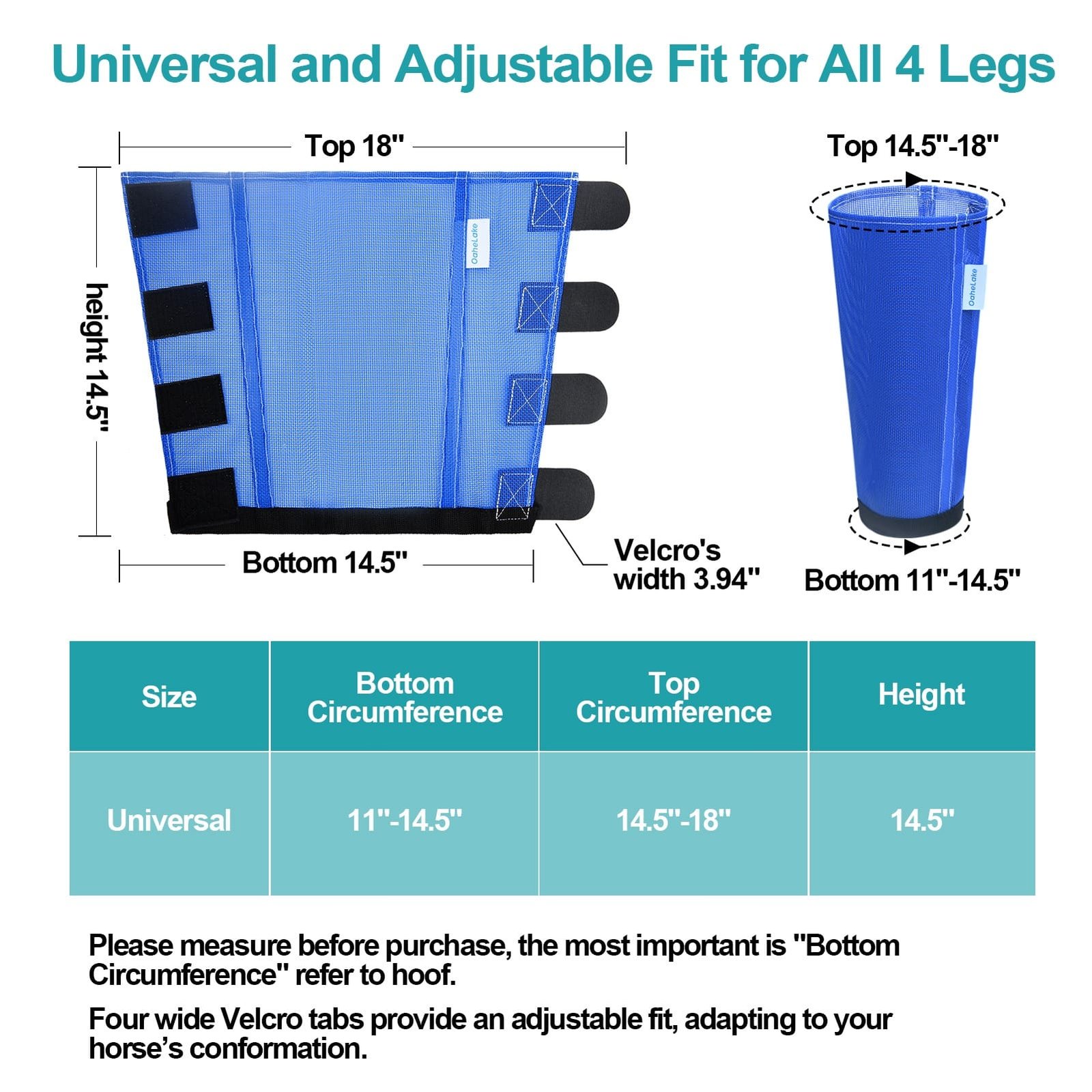 Mesh Horse Fly Boots Set of 4, Loose Fitting Leggings for Horses, Reduce Stressful Stomping, Breathable Adjustable and Universal Fit for 4 Legs, Reliable Stay Put (Blue) - Image 6