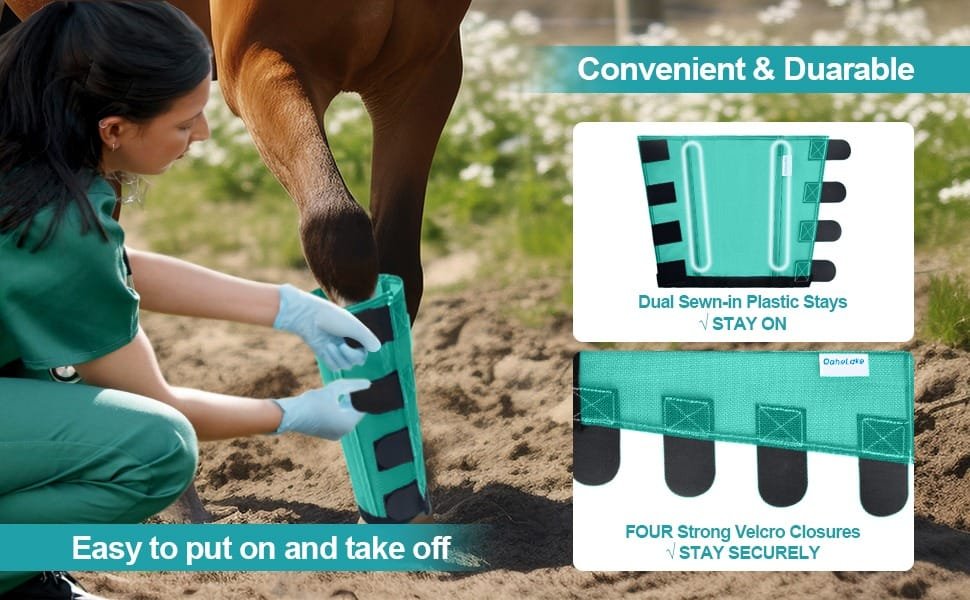 Mesh Horse Fly Boots Set of 4, Loose Fitting Leggings for Horses, Reduce Stressful Stomping, Breathable Adjustable and Universal Fit for 4 Legs, Reliable Stay Put(Mint) - Image 10