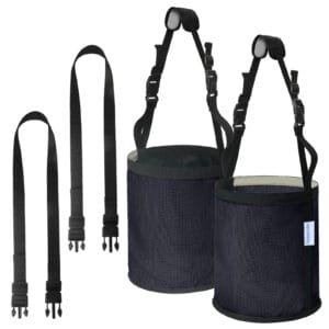 Horse Feed Bag 2 PCs, Stop Waste and Mealtime-Fights, Breathable Mesh Feed Bags for Horses, Anti-spill Design for Feeding Grain, Muzzle Feeder, 2 Locking Buckles, Soft Neck Pad Nose Pad, Universal Fit (Dark Blue)