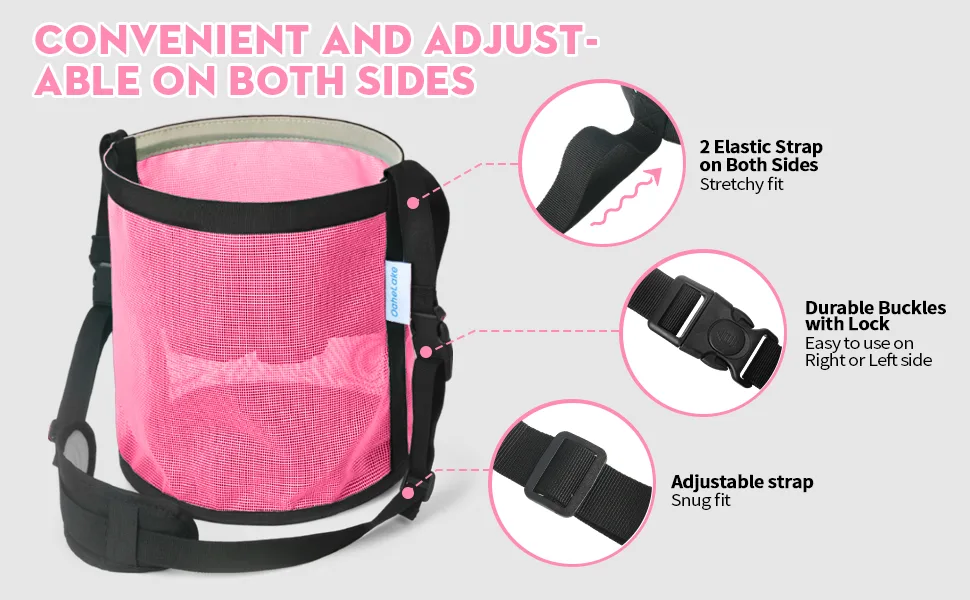 Horse Feed Bag 2 PCs, Stop Waste and Mealtime-Fights, Breathable Mesh Feed Bags for Horses, Anti-spill Design for Feeding Grain, Muzzle Feeder, 2 Locking Buckles, Soft Neck Pad Nose Pad, Universal Fit (Pink) - Image 8