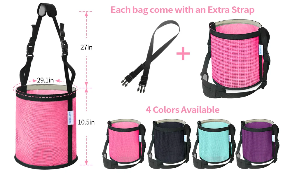 Horse Feed Bag 2 PCs, Stop Waste and Mealtime-Fights, Breathable Mesh Feed Bags for Horses, Anti-spill Design for Feeding Grain, Muzzle Feeder, 2 Locking Buckles, Soft Neck Pad Nose Pad, Universal Fit (Pink) - Image 11
